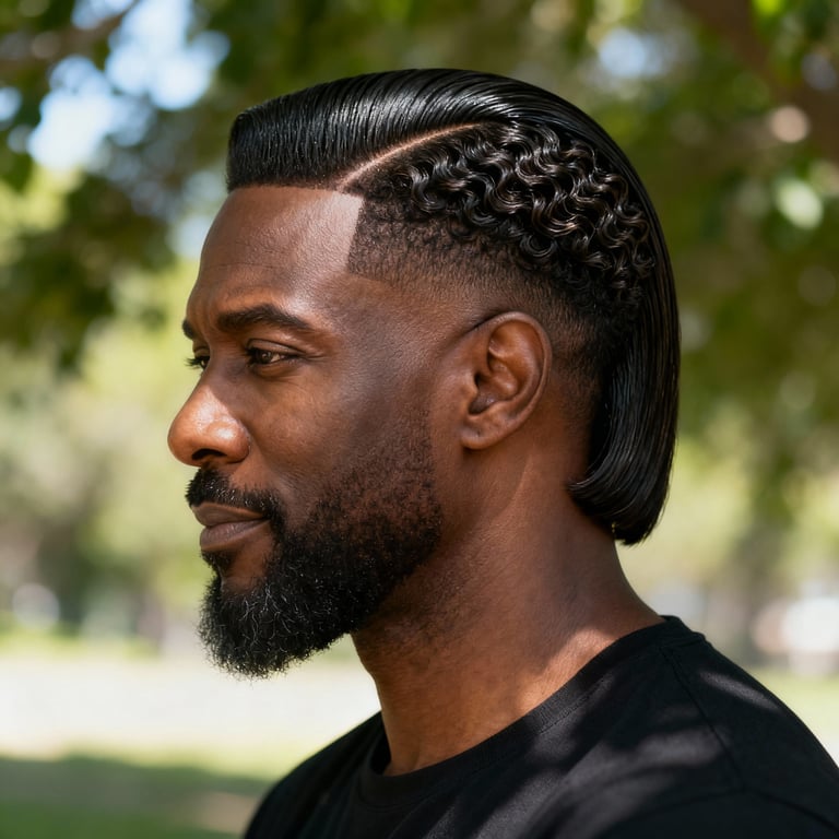 middle part flow on straight hair, mid version.