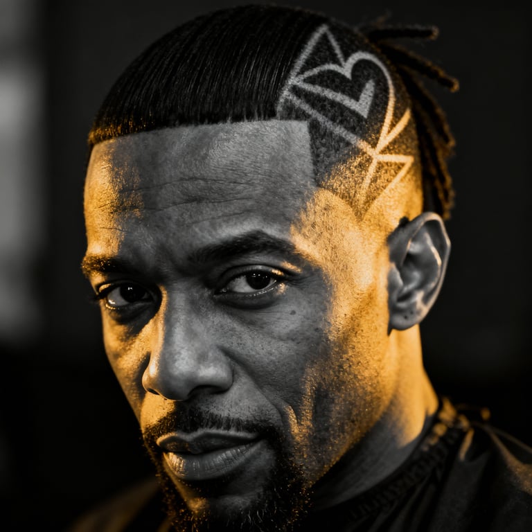 Mid Burst Fade Mullet Wavy