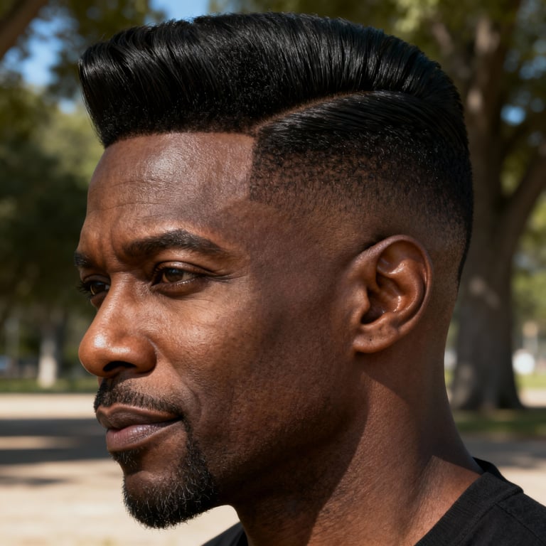 textured quiff on straight hair, low version.