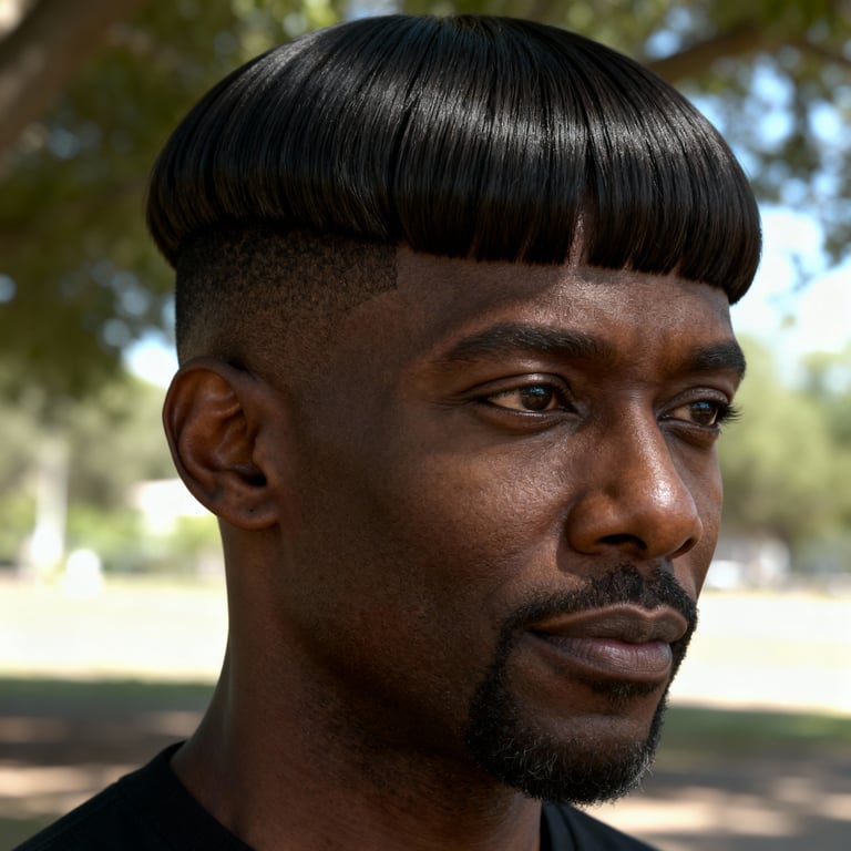 layered pageboy haircut on straight hair, low version.