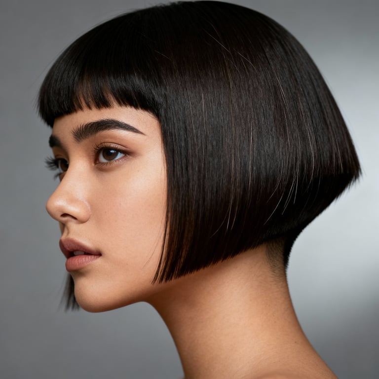 korean two block haircut on straight hair, low version.