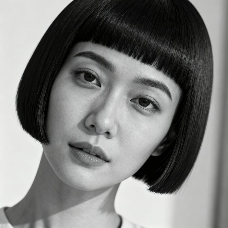 two block haircut on straight hair, low version.