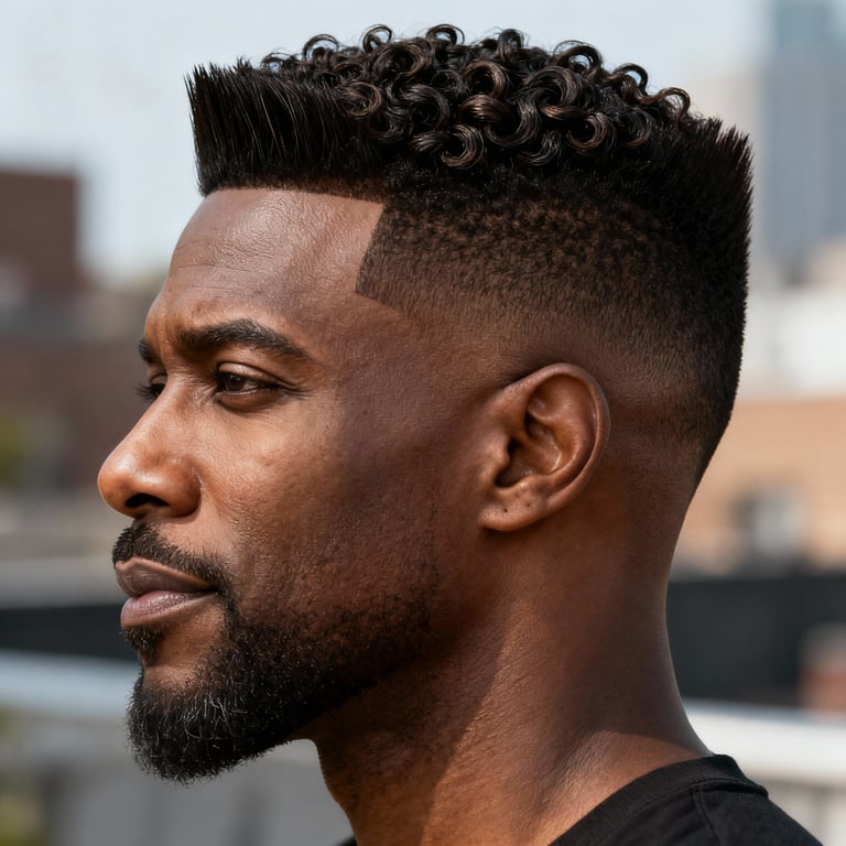 faux hawk men on straight hair, low version.