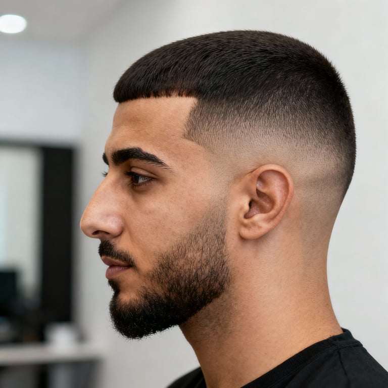 french crop on straight hair, low version.