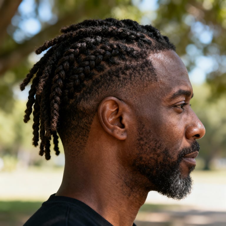 island twists on straight hair, low version.