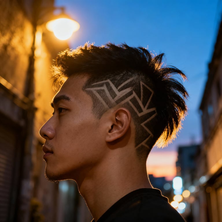 Skin Burst Fade Mullet Straight