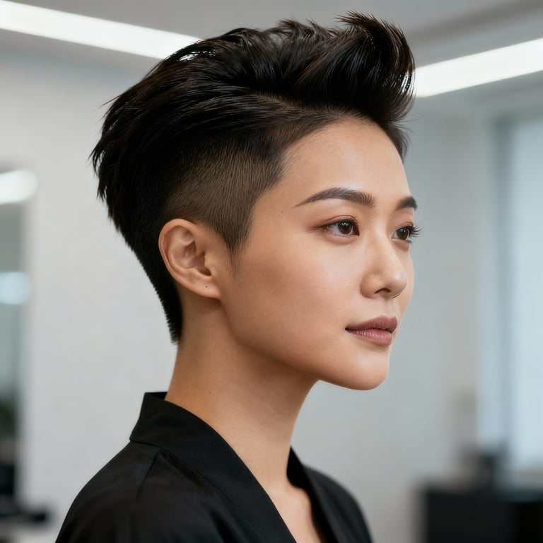 textured quiff on straight hair, low version.