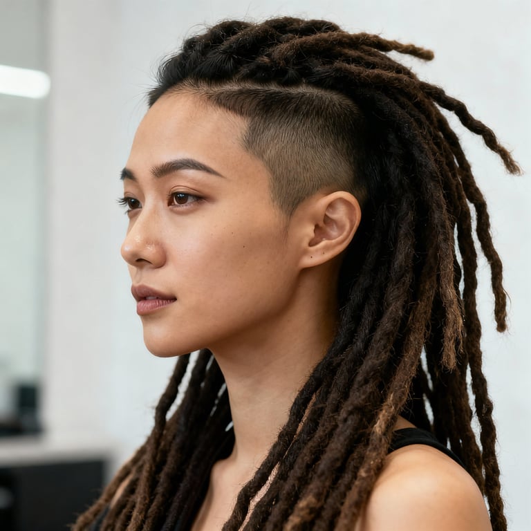 dreads vs locs on straight hair, low version.