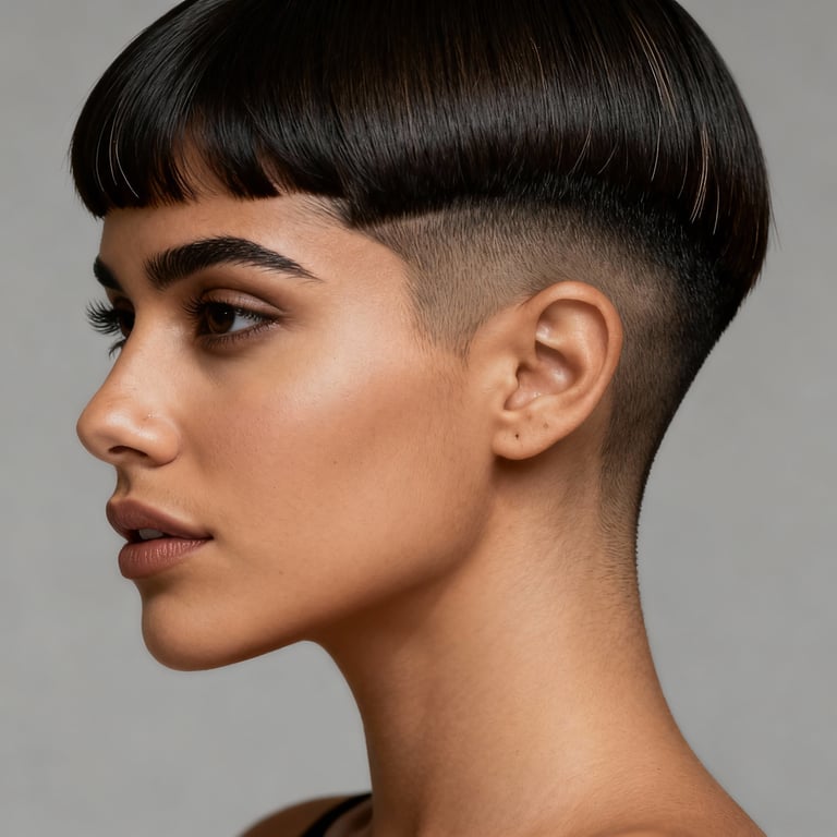 caesar cut hair on straight hair, low version.