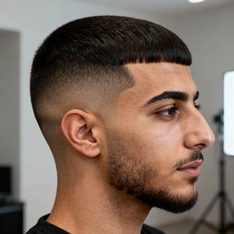 pixie cut on straight hair, low version.