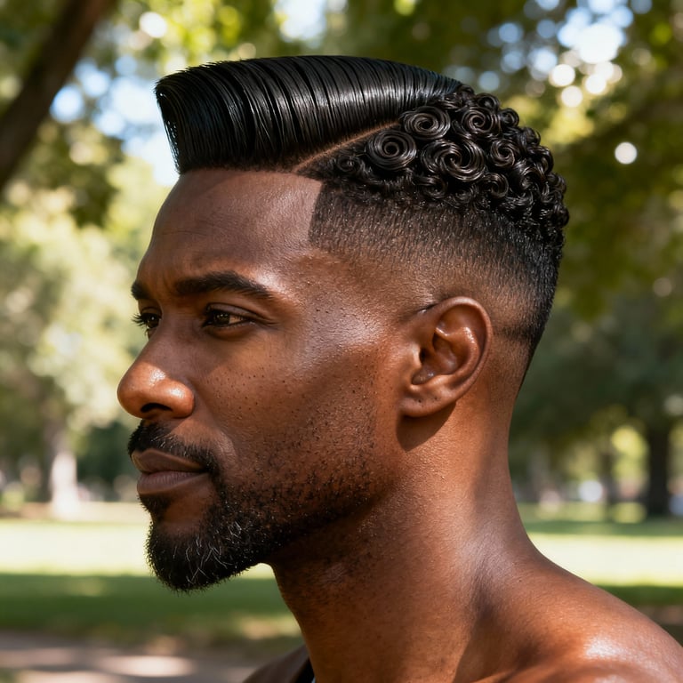 comb over on straight hair, low version.