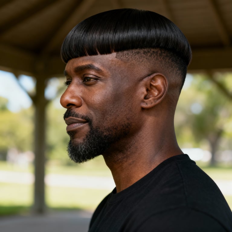 bixie with bangs on straight hair, low version.