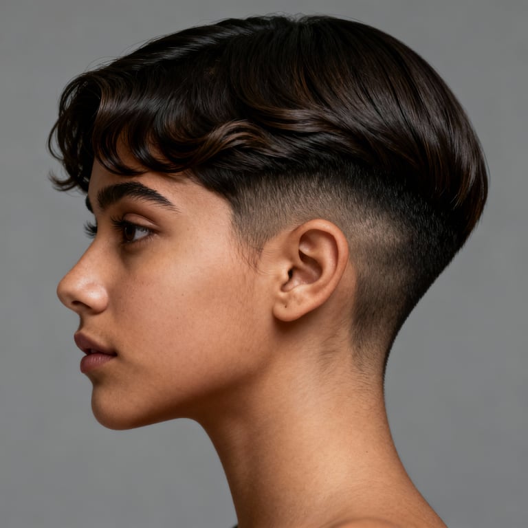 butterfly haircut short hair on straight hair, low version.