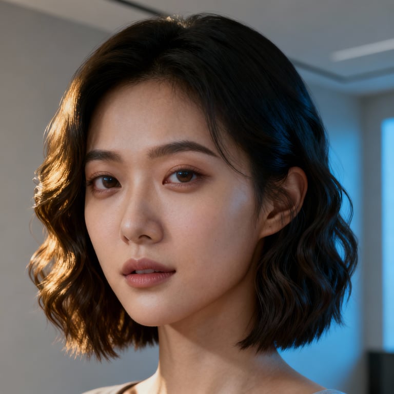 short wavy hair on wavy hair, low version.