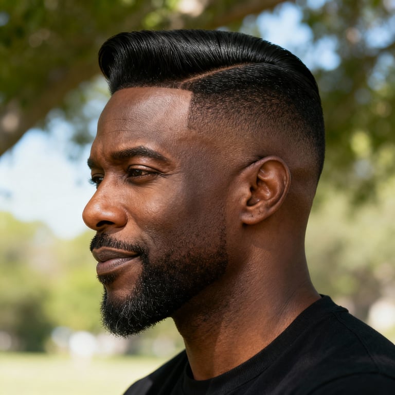 quiff hair on straight hair, low version.