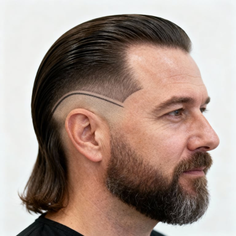 Skin Burst Fade Mullet Straight