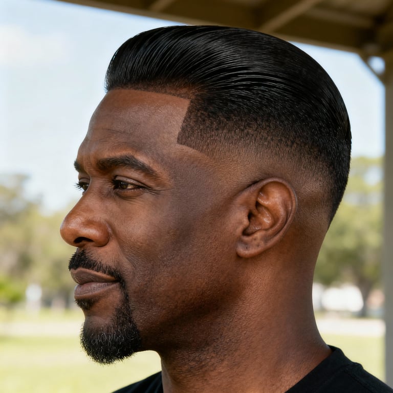 slick back fade on straight hair, low version.