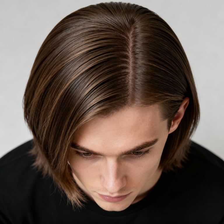 fine hair layered thin hair shoulder length haircut on straight hair, low version.