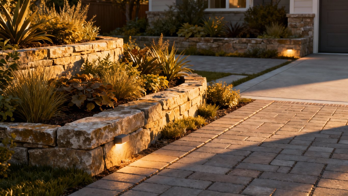 Landscape and hardscape options - Feature illustration