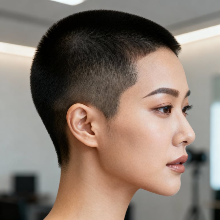 modern high and tight haircut on straight hair, high version.