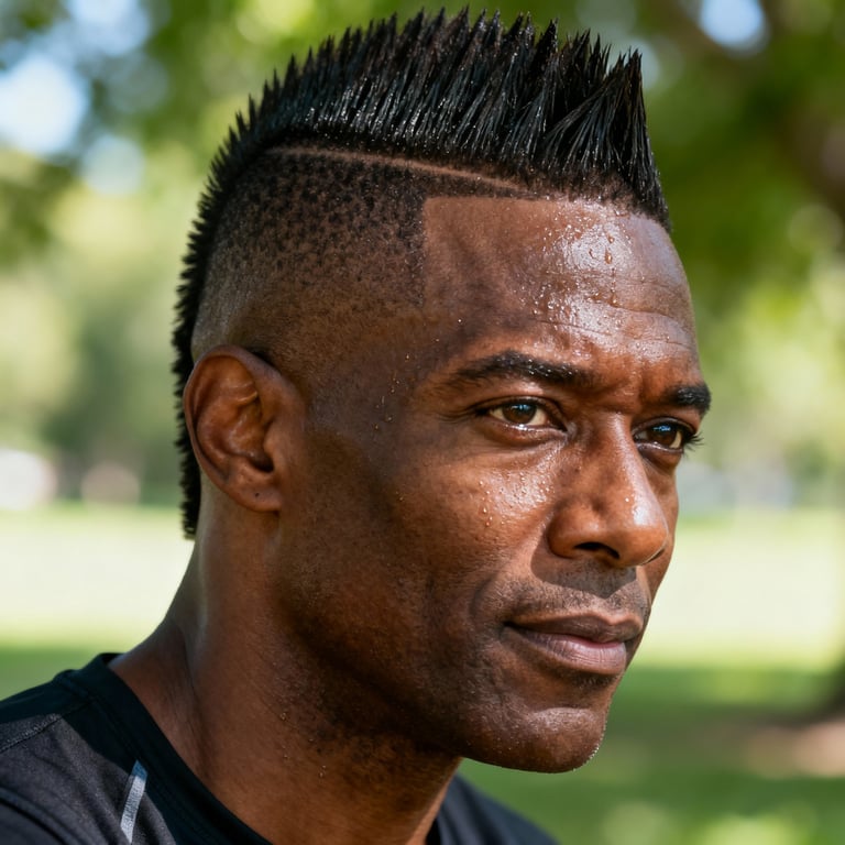 mohawk mountain on straight hair, low version.