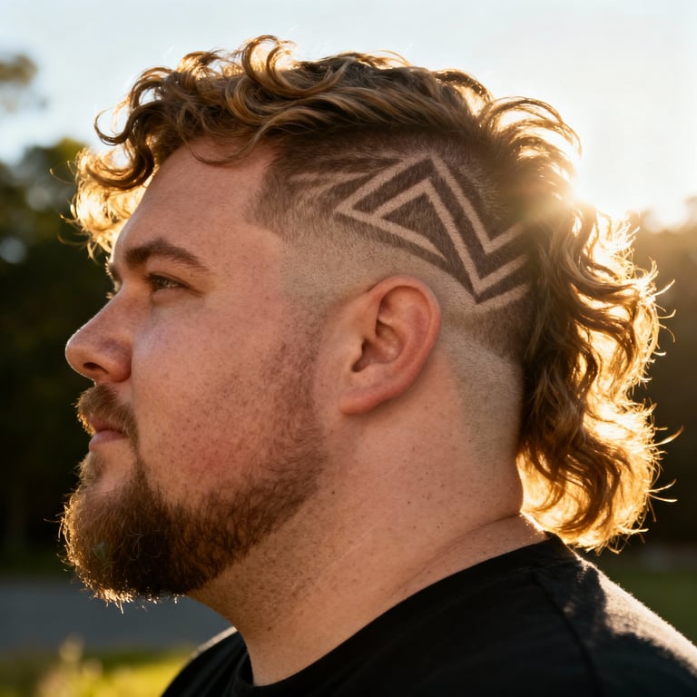 Low Burst Fade Mullet