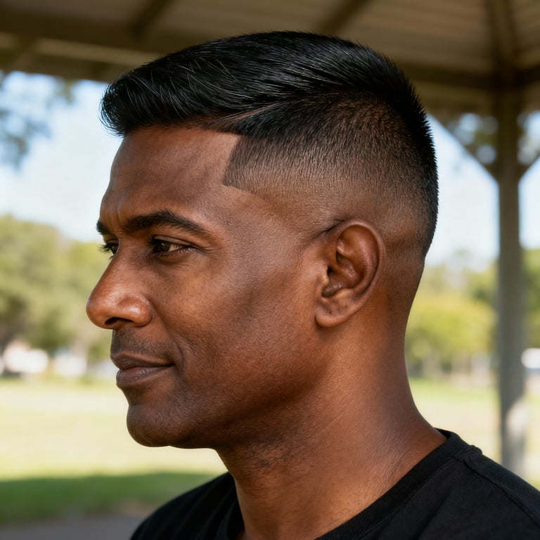 indian mixie on straight hair, low version.