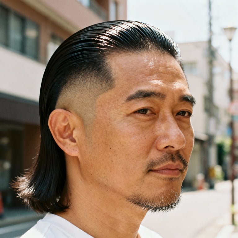 Burst Fade Mullet Medium Length