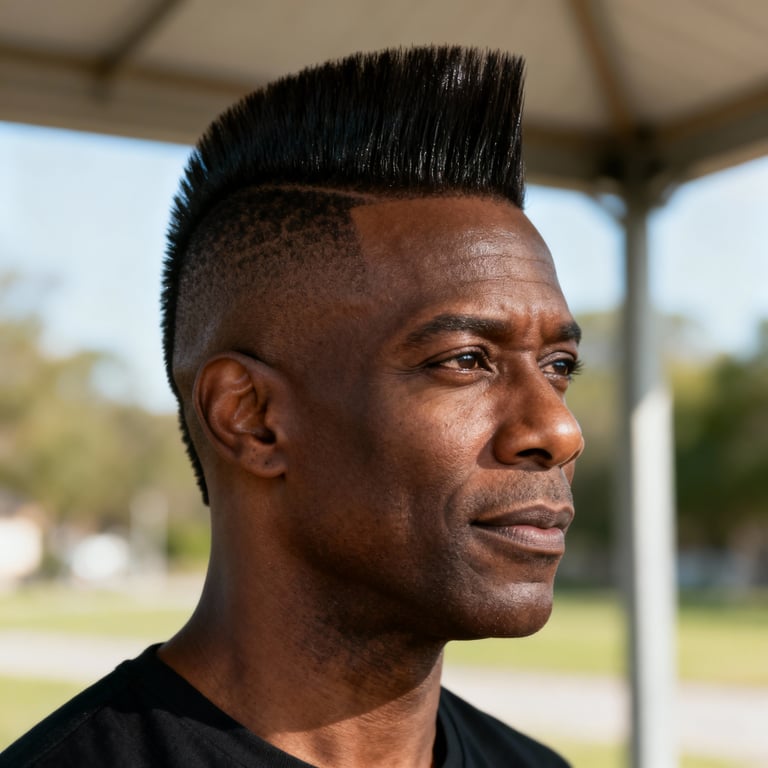 mohawk on straight hair, low version.