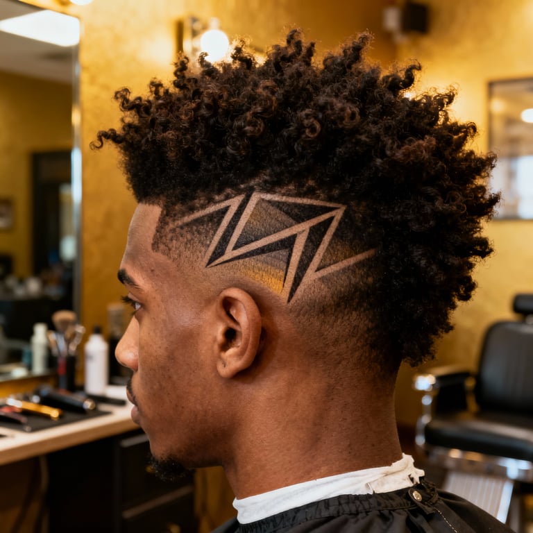 High Burst Fade Mullet Curly