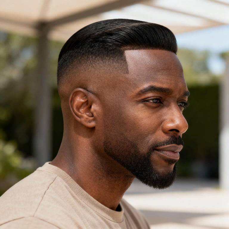 middle part fade on straight hair, mid version.