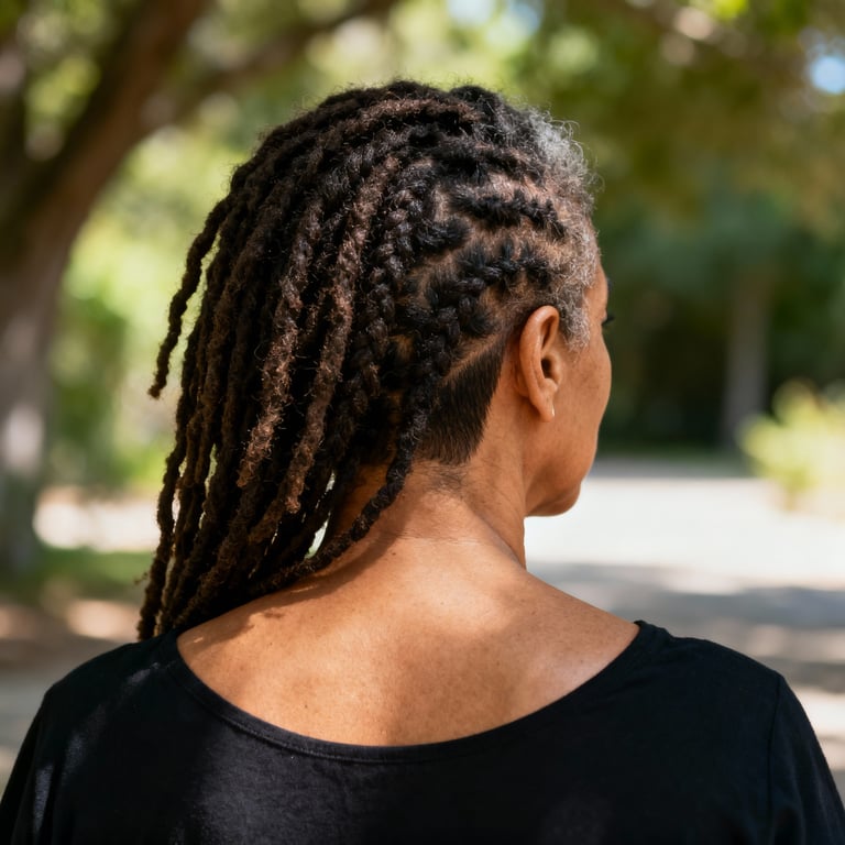 butterfly locs on straight hair, low version.