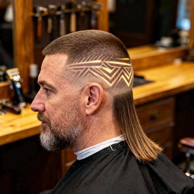 Skin Burst Fade Mullet Straight