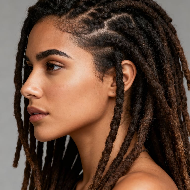 invisible locs on straight hair, low version.