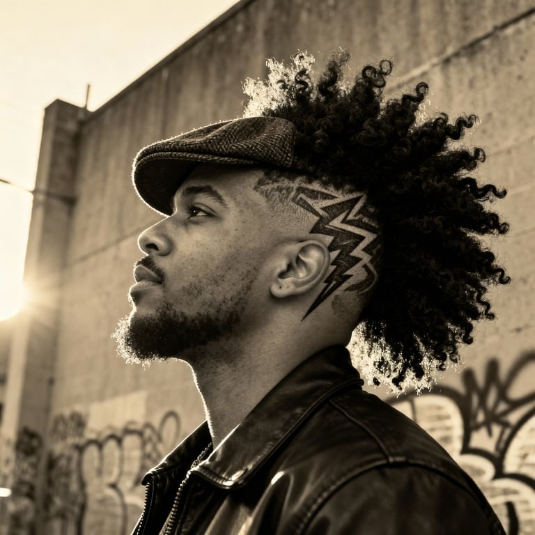 High Burst Fade Mullet