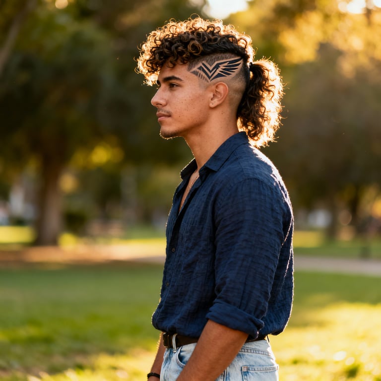 Burst Fade Mullet Short Hair