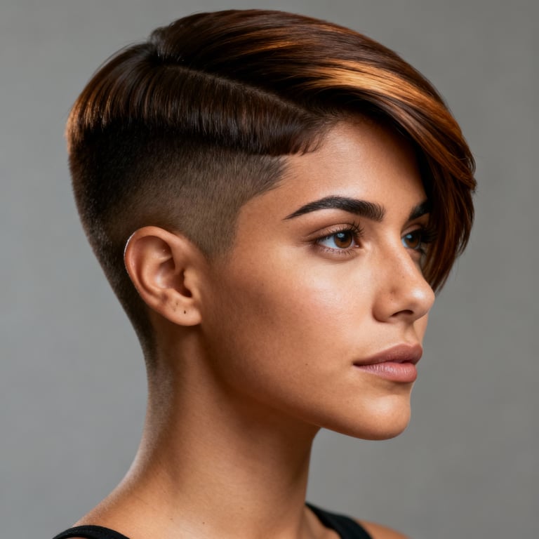 two block cut on straight hair, low version.