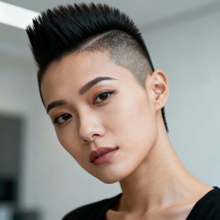 mohawk on straight hair, low version.