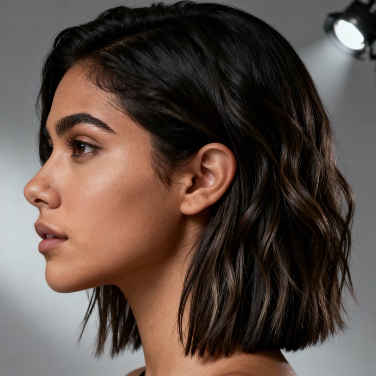 wolf cut long hair on straight hair, low version.