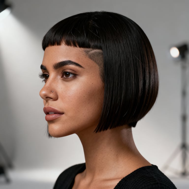 short octopus haircut on straight hair, low version.