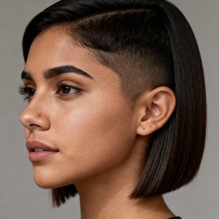 wedge haircut on straight hair, low version.