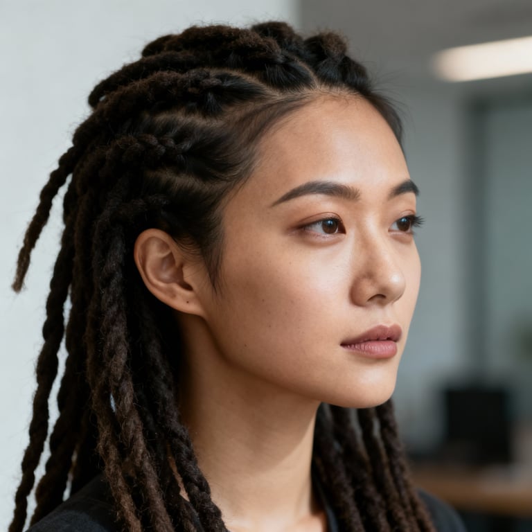 dreads vs locs on straight hair, low version.