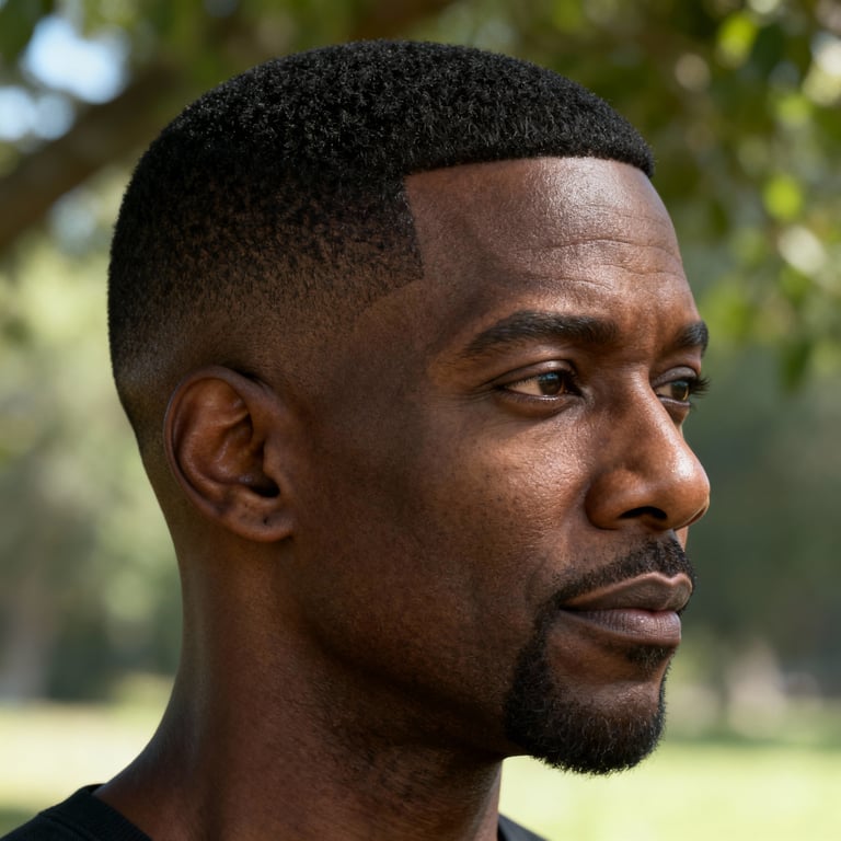 textured french crop on straight hair, low version.