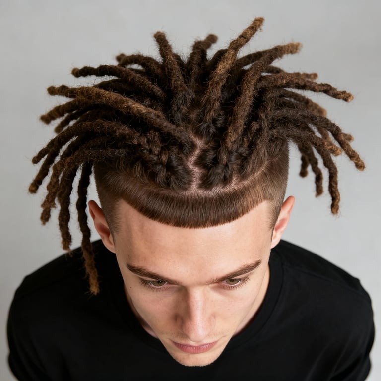 butterfly locs on straight hair, low version.