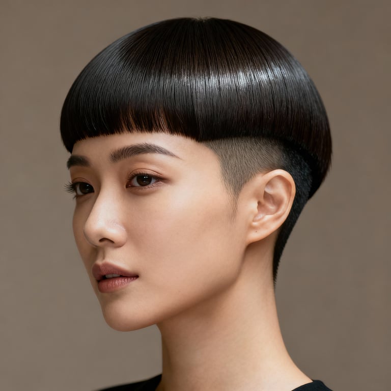 two block hairstyle on straight hair, low version.