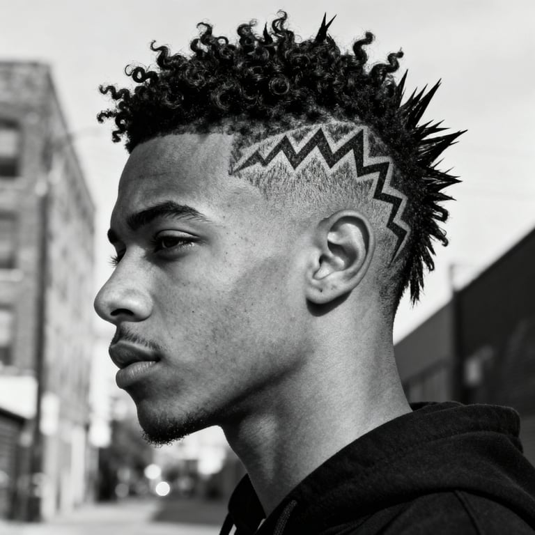 Burst Fade Mullet Curly Men