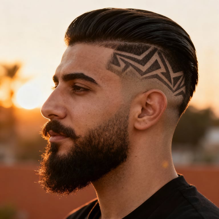 Burst Fade Mullet Medium Length