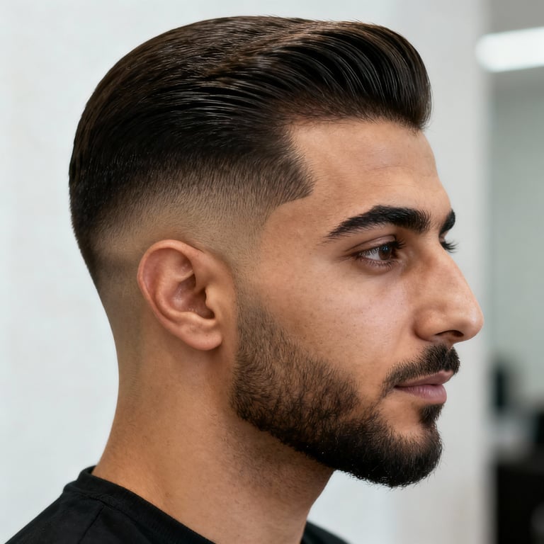 comb over on straight hair, low version.