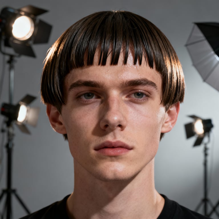 layered hime cut on straight hair, low version.