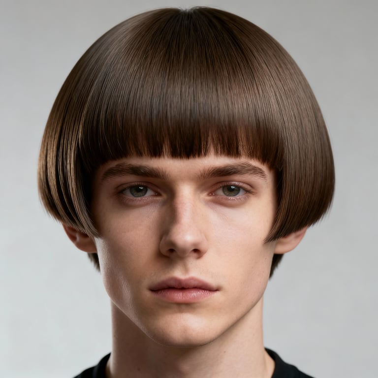 Layered Hime Cut style example